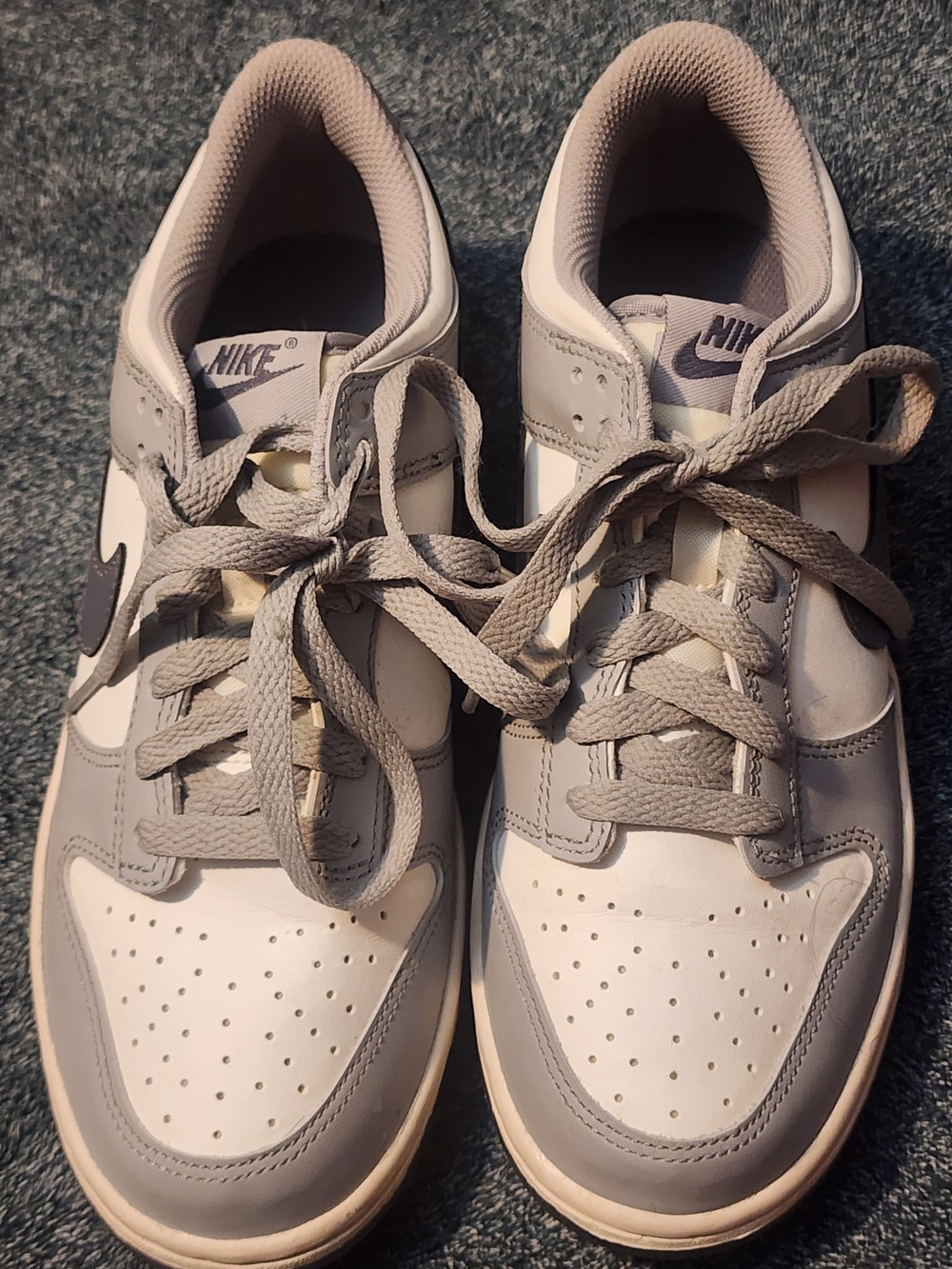 Nike Kids Gray and White Low-Top Sneakers